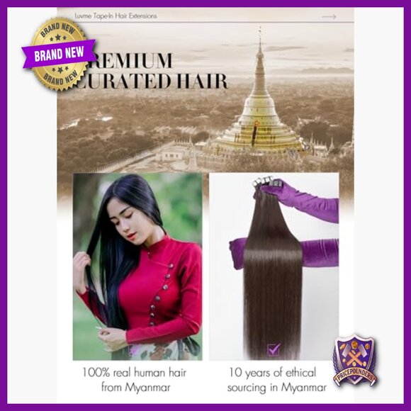 16 Inch Human Hair Tape-In Extensions, 25 Pieces, Straight, Seamless main image 4